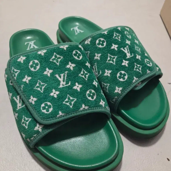 [BUNJANG] Louis Vuitton Velvet Monogram Slip-On Sandals (Size 265-270) / 루이비통 슬리퍼 265-270