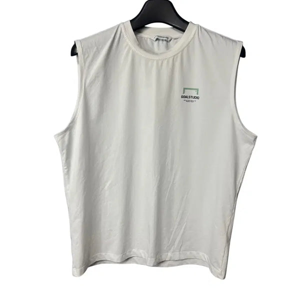 [BUNJANG] Gol Studio White Training Sleeveless T-Shirt XL / XL 골스튜디오 화이트 트레이닝 민소매 티셔츠