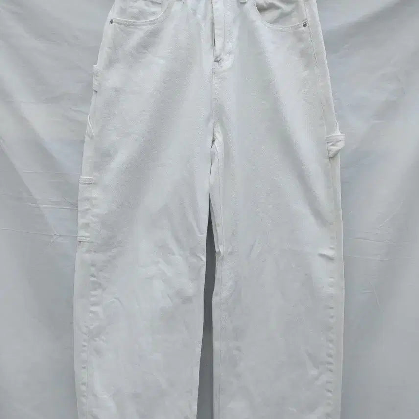[BUNJANG] ROPPOP White Carpenter Cargo Pants (Waist 27) / ROPPOP 화이트 카펜더 카고 바지 - 허리27