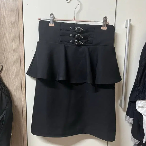 [BUNJANG] MAZ Buckle Skirt / 마즈 버클 스커트 앙산형지뢰계 치마 스나계 양지뢰