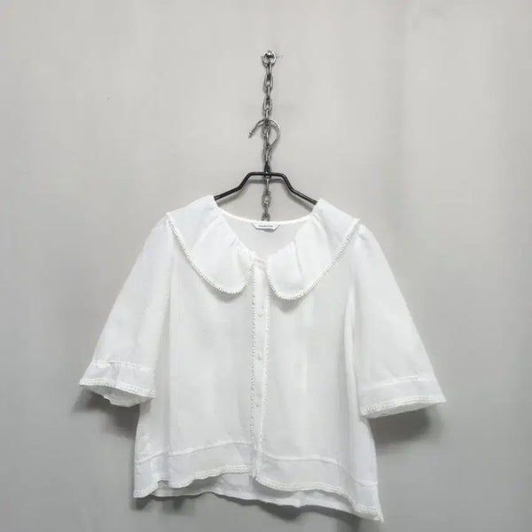 [BUNJANG] She's Miss Lace Petit Collar Blouse / 쉬즈미즈  레이스 쁘띠 카라 블라우스