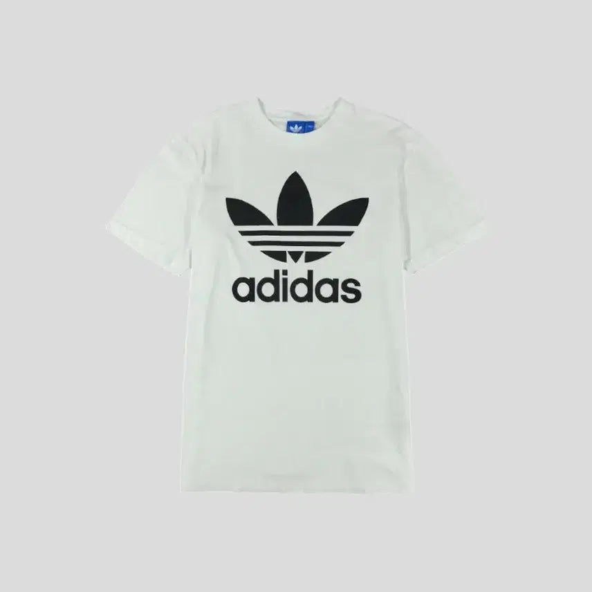 [BUNJANG] Adidas Trefoil Big Logo Cotton T-Shirt / 아디다스 화이트 블랙 트레포일 빅로고 코튼 반팔 티셔츠 M