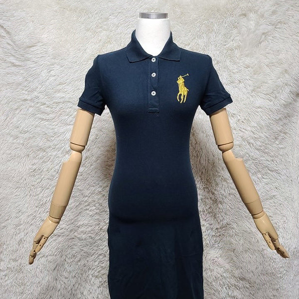 [BUNJANG] Polo Ralph Lauren Established Big Pony Women's Short Sleeve Polo Dress - Navy / 폴로 ESTABLISHED 정품 프레피룩 빅포니 여성 카라넥반팔원피스44