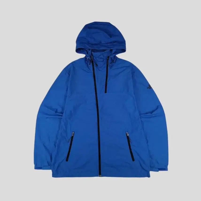 [BUNJANG] The North Face White Label Blue Black Logo Tivatone Alpha Dual Zip-Up Hooded Nylon Lightweight Windbreaker Jacket / 노스페이스 화이트라벨 블루 블랙 로고 티바톤 알파 듀얼 집업 후드 나일론 경량 바람막이 L