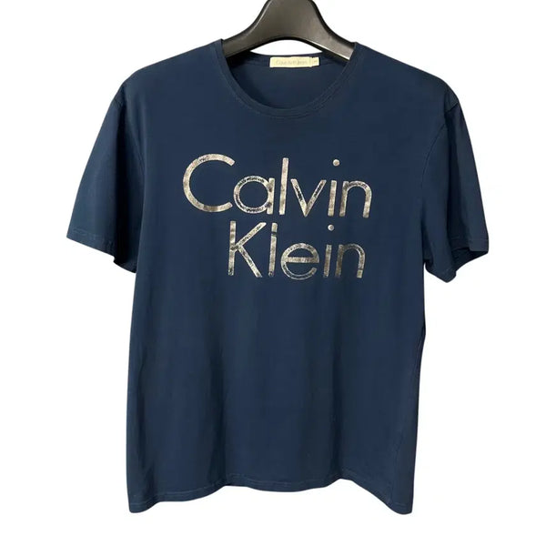 [BUNJANG] Calvin Klein Jeans Slim Fit Navy Graphic T-Shirt / 3XL 캘빈클라인진 슬림 네이비 프린팅 반팔티