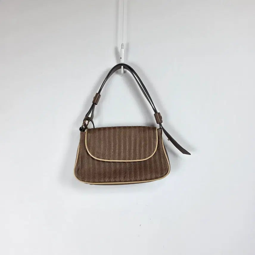 [BUNJANG] Anne Klein Brown Gold-Tone Shoulder Bag / 앤클라인 브라운 금장 숄더백 260723