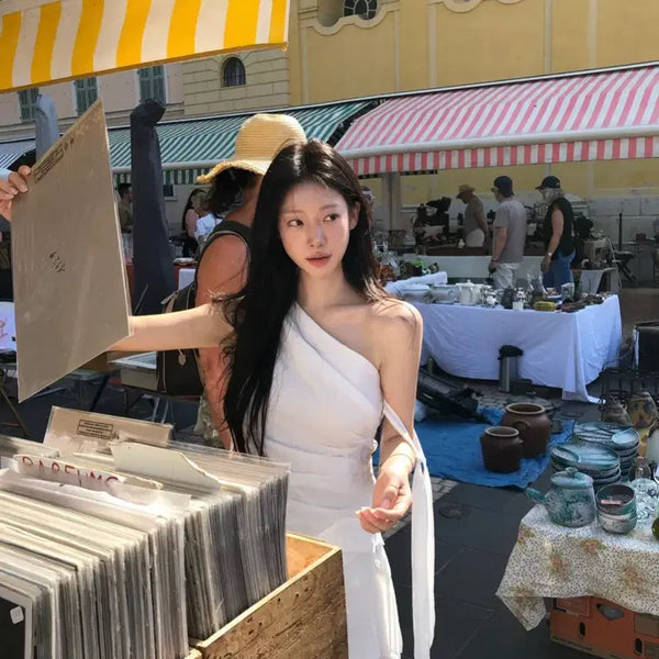 [BUNJANG] Sharizu Layered Wrap Pants Ivory S Short / 샵리즈 레이어드 랩 팬츠 아이보리 S사이즈 숏 새상품