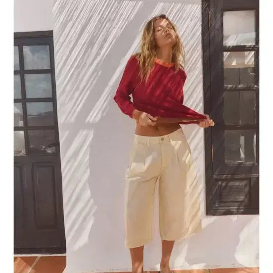 [BUNJANG] Zara Bermuda Shorts Light Yellow EU32 / 자라 버뮤다 팬츠