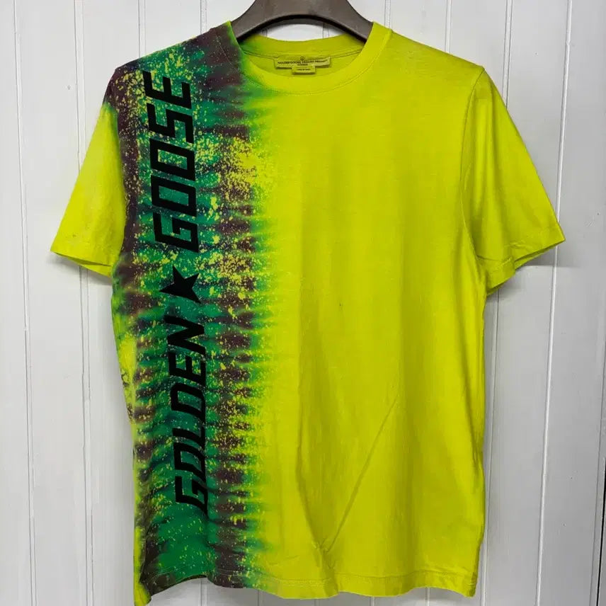 [BUNJANG] Golden Goose Tie-Dye Neon Logo T-Shirt / 골든구스 타이다이 네온 로고 반팔티 95 ㅡ0723