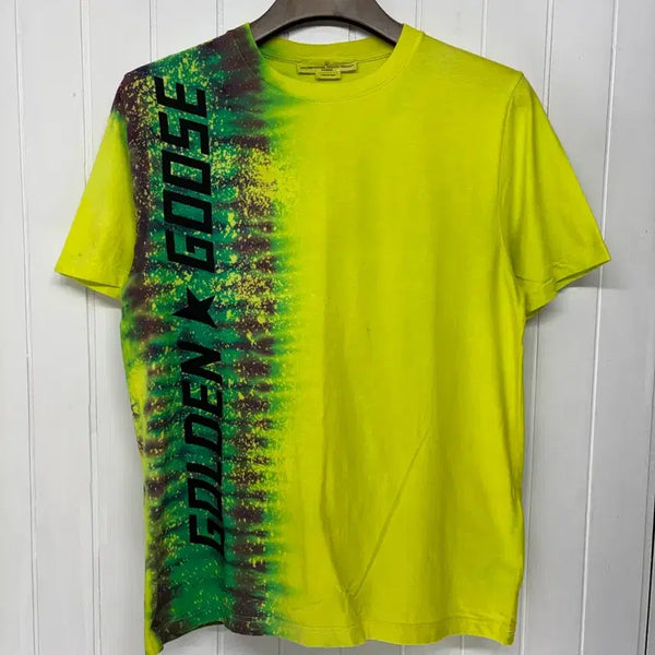 [BUNJANG] Golden Goose Tie-Dye Neon Logo T-Shirt / 골든구스 타이다이 네온 로고 반팔티 95 ㅡ0723