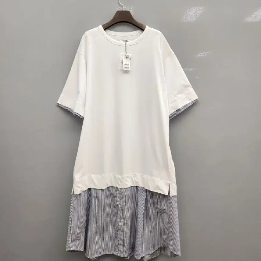 [BUNJANG] Studio Tomboy White and Stripe Mix-Match Long Dress New with Tags / 스튜디오 톰보이 택달린 새상품 원피스