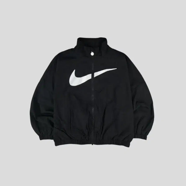 [BUNJANG] Nike Kids Swoosh Big Logo Nylon Windbreaker Jacket (Size L, 6-7Y) / 나이키 키즈 아동 블랙 화이트 스우시 빅 로고 가오리핏 나일론 바람막이 KIDS 6-7Y