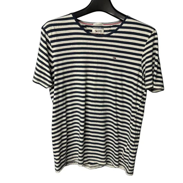 [BUNJANG] Tommy Hilfiger Logo Stripe Short Sleeve T-Shirt XL / XL 타미힐피거 로고 스트라이프 반팔 티셔츠