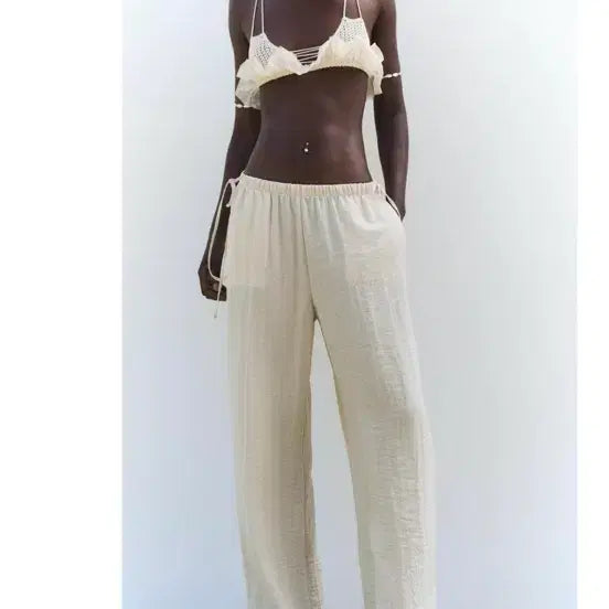 [BUNJANG] Zara Linen Blend Palazzo Pants / (새상품) 자라 리넨 블렌드 팔라초 팬츠