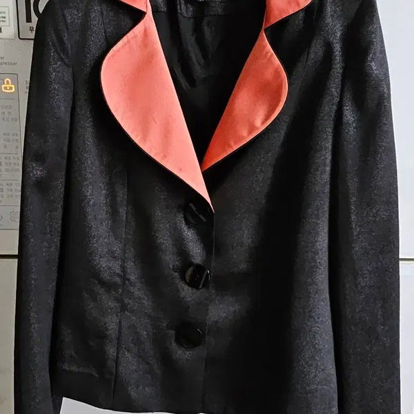 [BUNJANG] Gangnam Custom Tailoring Black & Orange Accent Suit Jacket (Size 66) / 강남의상실 맞춤 정장 상의