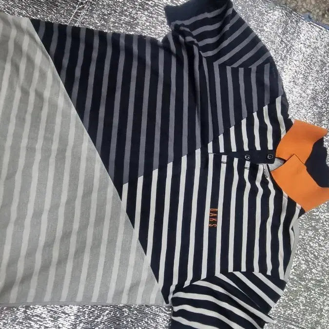 [BUNJANG] Daks Striped Short Sleeve T-Shirt / 닥스 반팔 줄무늬.티셔츠