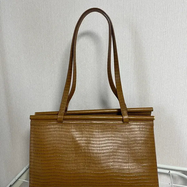 [BUNJANG] TOUT Y EST Lizard Brown Calfskin Parallel Bag / 투티에(TOUT Y EST) 리자드 브라운 파라렐백