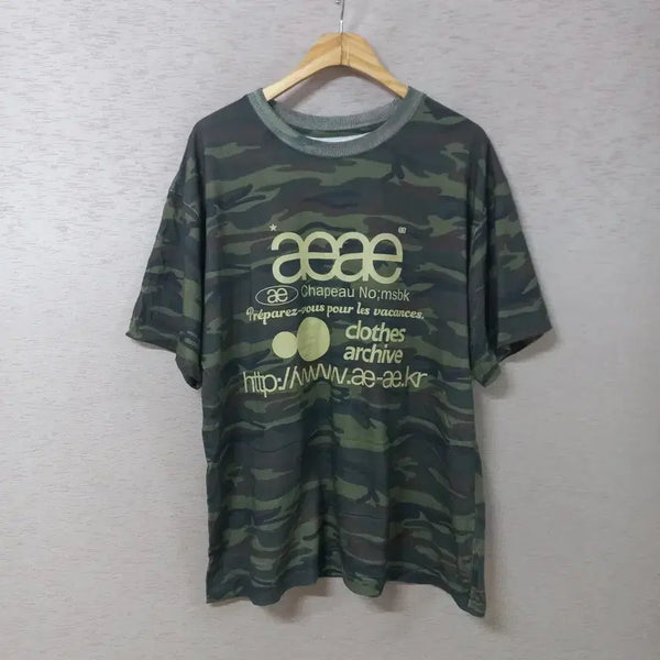 [BUNJANG] AEAE Printed Military Pattern T-Shirt (Men's) / B7-23/AEAE 프린트 밀리터리무늬 티셔츠 남성