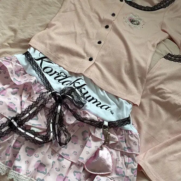 [BUNJANG] Korilakkuma Limited Edition Sleeveless Top, Skirt, and Cardigan Set / 일본에서만 판매하는 코리락쿠마 옷 가디건 나시  치마
