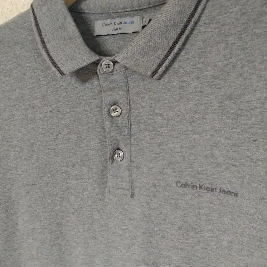 [BUNJANG] Calvin Klein Slim Fit Cotton Blend Short Sleeve Polo Shirt - Men's M / (정품)캘빈클라인 슬림핏  반팔 카라티 M