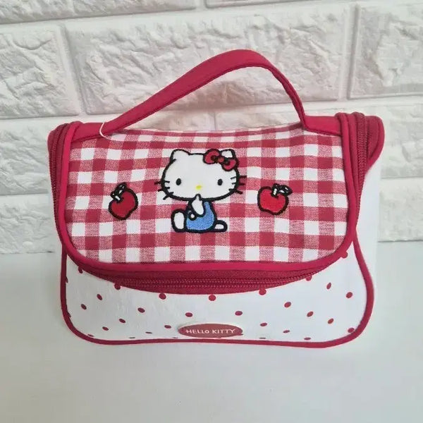 [BUNJANG] Hello Kitty Plaid Pouch / 헬로키티 체크무늬 파우치