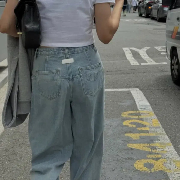 [BUNJANG] Don't Be Late Two-Tuck Wide Denim Jeans Light Blue XS / 돈비레잇 투턱 와이드데님 연청 xs
