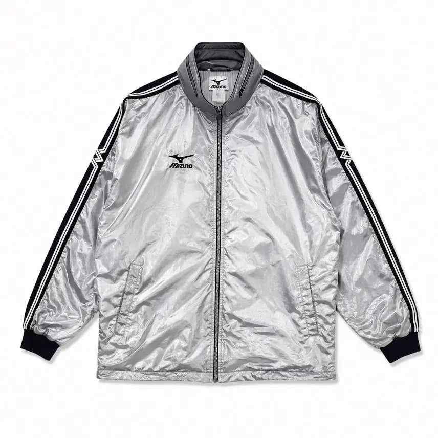 [BUNJANG] Mizuno Silver Windbreaker Jacket / 일제 미즈노 실버 바람막이