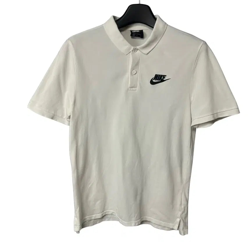 [BUNJANG] Nike Logo White Short-Sleeve Polo Shirt / L 나이키 로고 화이트 반팔 카라티