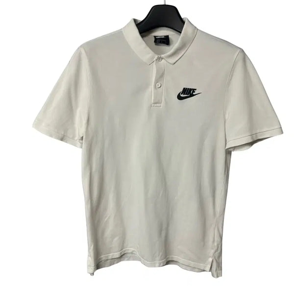 [BUNJANG] Nike Logo White Short-Sleeve Polo Shirt / L 나이키 로고 화이트 반팔 카라티