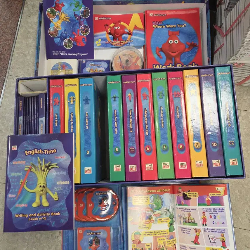 [BUNJANG] English Time Time Life Set (47 Books, 61 CDs, 12 DVDs) - Children's English Books / 잉글리쉬 타임 타임라이프 47권+CD61장+DVD12장 세트 어린이영어책 중고책