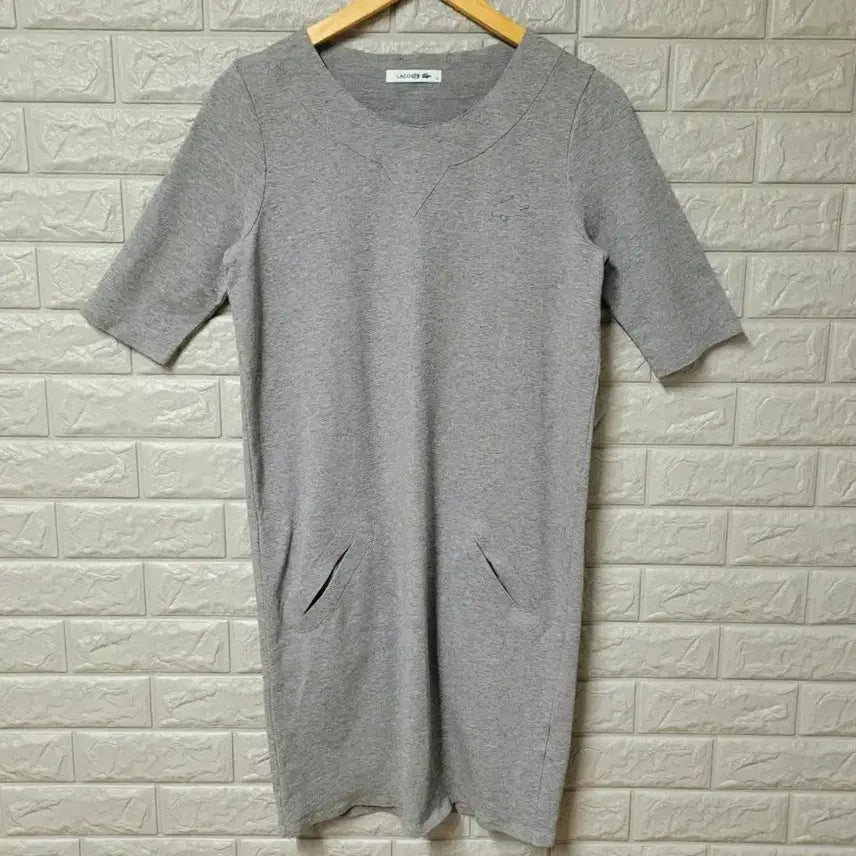 [BUNJANG] Lacoste Grey Short Sleeve Dress / 라코스테 그레이 반팔 원피스