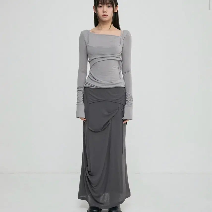 [BUNJANG] PLAY UP Long Sleeve T-Shirt Grey / 플레이업 롱슬리브