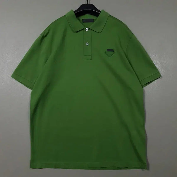 [BUNJANG] Prada Green Triangle Logo Short Sleeve Polo Shirt (L) / L) 정품 프라다 삼각 로고 반팔 카라티 피케 폴로 셔츠 그린