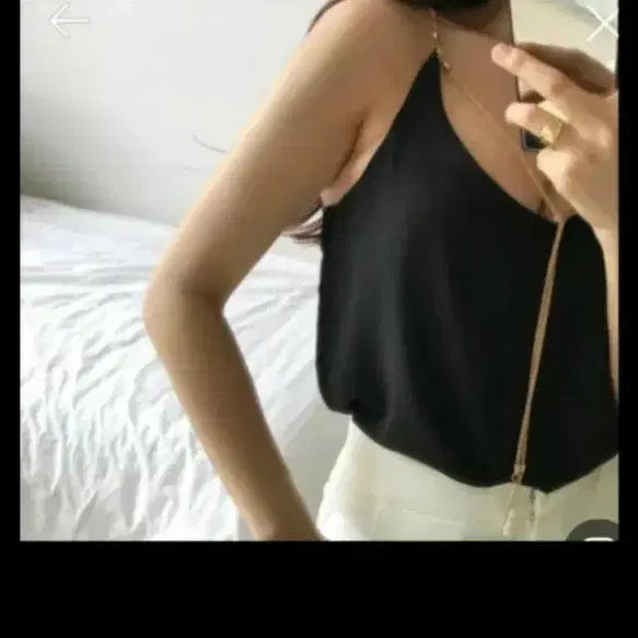 [BUNJANG] Chain Strap Tank Top / 블랙체인 나시