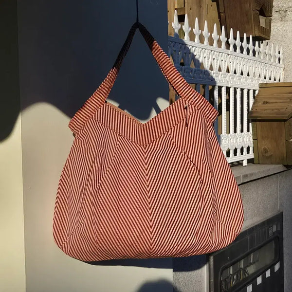 [BUNJANG] Cache Cache Stripe Fabric Shoulder Bag / 재펜 cache cache 스트라이프 숄더백 패브릭