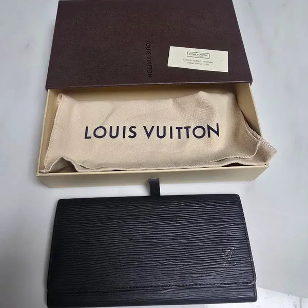 [BUNJANG] Louis Vuitton Epi Leather Long Wallet (Matte Black) / [정품] 루이비통 무광 블랙 에삐 장지갑 (골프 현금지갑)