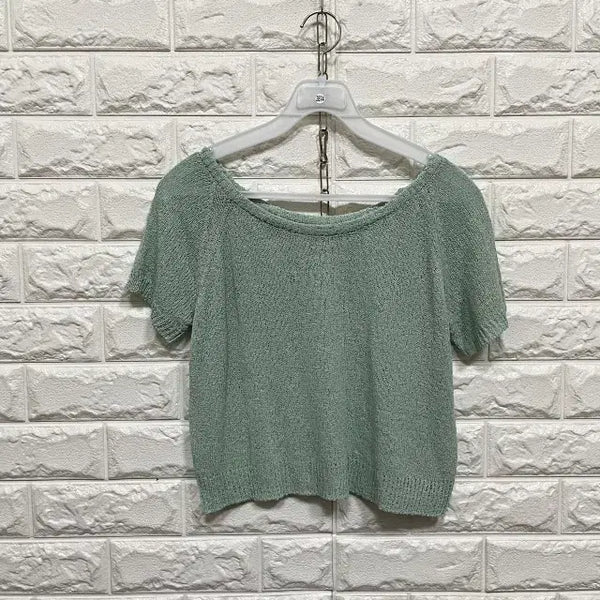 [BUNJANG] Short Sleeve Knit T-shirt / 2874) 반팔 니트티셔츠