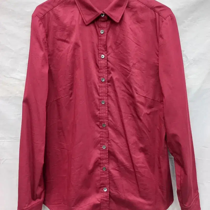 [BUNJANG] Hazzys Women's Flare Burgundy Shirt / 헤지스 여성 플레어 버건디 셔츠 - 여90
