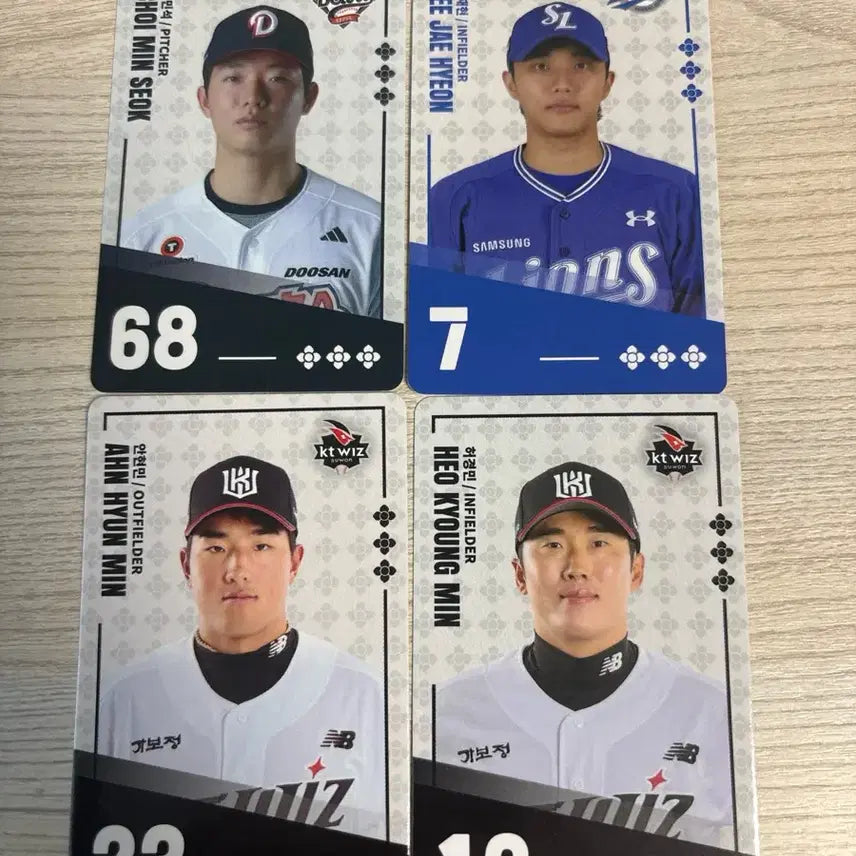 [BUNJANG] KBO Paldo Bibimmyeon Collaboration Bundle Set - Lee Jae-hyun, Ahn Hyun-min, Heo Kyung-min, Choi Min-seok Cards / 일괄) 크보 KBO 팔도 비빔면 콜라보 이재현 안현민 허경민 최민석 카드