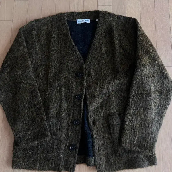 [BUNJANG] Our Legacy Mohair Knit Cardigan Olive / 아워레가시 모헤어 니트 가디건 올리브