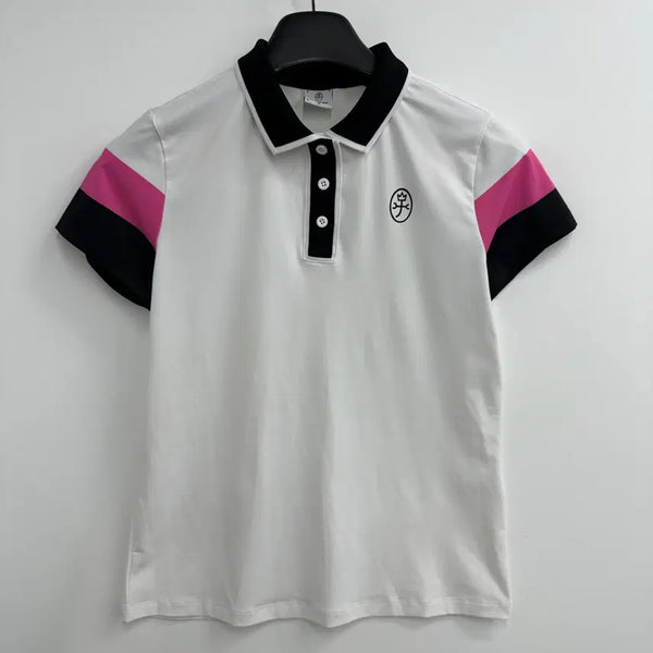 [BUNJANG] CASTELBAJAC Women's Short Sleeve Collared Functional T-Shirt - Size 95 / 95 까스텔바작 골프 여자 기능성 반팔 카라티