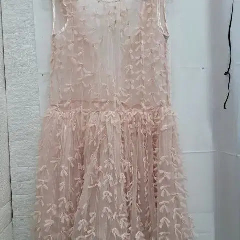 [BUNJANG] Chiffon Ribbon Sleeveless Dress - Pink / 쉬폰 리본 민소매 원피스 핑크