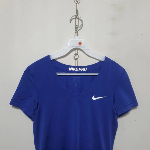 [BUNJANG] Nike Pro Women's Short Sleeve T-Shirt - Blue, Size M / 1124) 나이키 프로 여성 반팔티셔츠 M