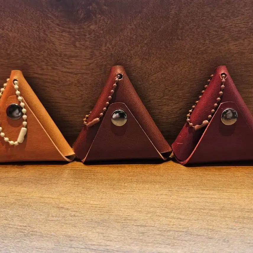 [BUNJANG] Triangular Leather Coin Pouch / 삼각형 가죽 동전지갑