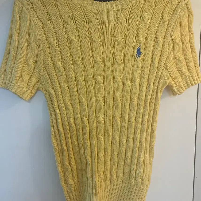 [BUNJANG] Polo Ralph Lauren Cable Short Sleeve Knit Yellow / 폴로 랄프로렌 케이블 반팔 니트 옐로우