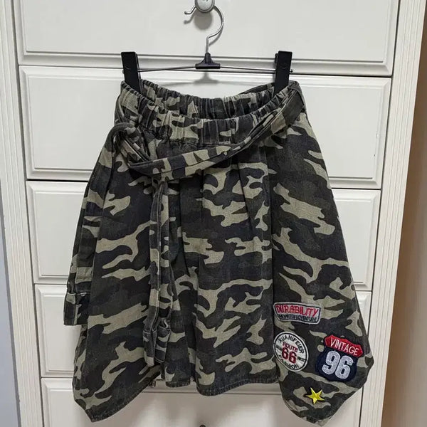 [BUNJANG] ID Vintage Camo Patch Skirt / id vintage 카모 와팬 스커트