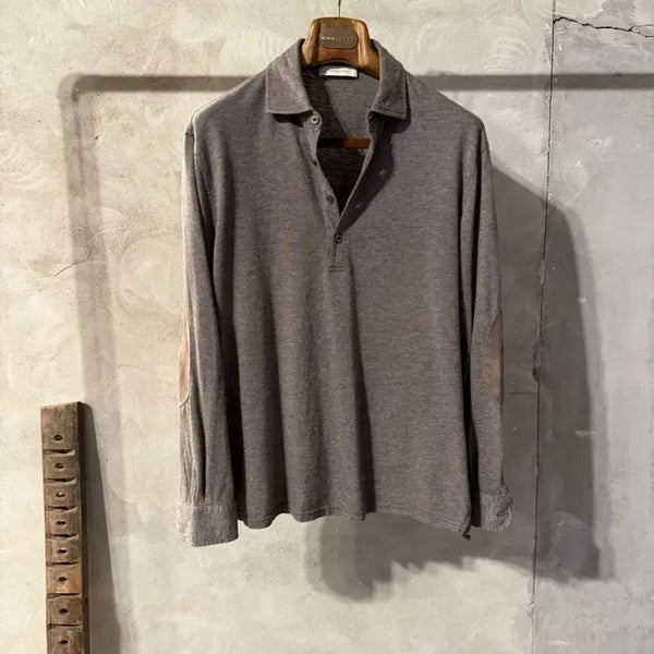 [BUNJANG] Ermenegildo Zegna Suede Leather Polo Knit Brown Size 100 / 에르메네질도 제냐 PK 남성100