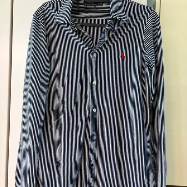 [BUNJANG] Polo Ralph Lauren Navy Stripe Classic Fit Shirt / 폴로 랄프로렌 셔츠 네이비 스트라이프
