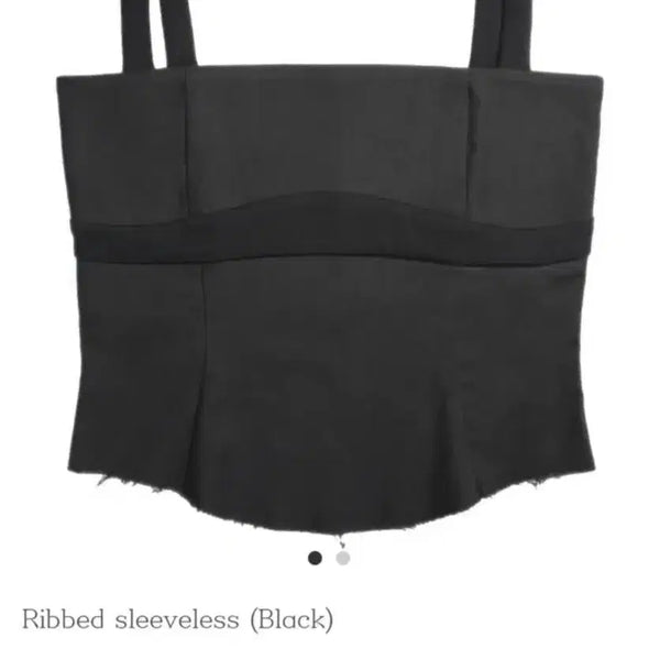 [BUNJANG] Bonne Ribbed Sleeveless Top Black / 본네 리브드 슬리브리스 탑 블랙 1