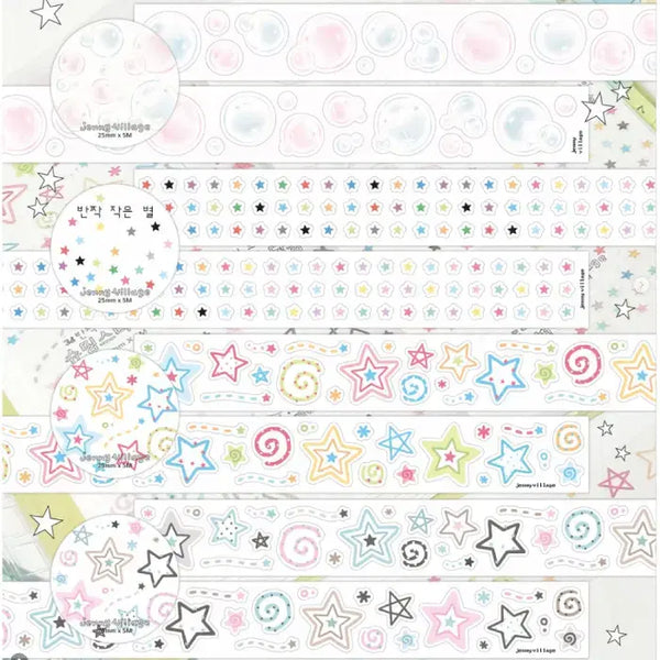 [BUNJANG] Jennie Village 3D Glitter Aurora Box Kiss Cut Stickers (4 Types) / 제니빌리지 3d 반짝이 오로라박 키스컷 4종